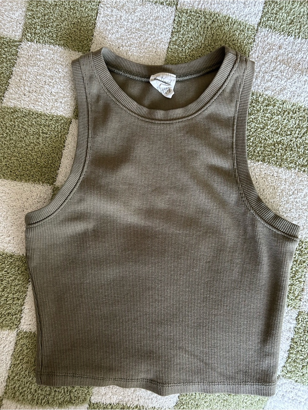 Destined Ribbed Tank Top in Olive Taupe